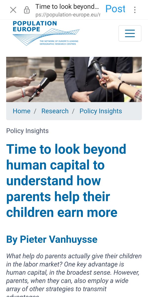 What help do parents give their children in labor markets? A key advantage is human capital, in the broadest sense. But parents, when they can, also employ other transmission strategies (e.g. networks)-- notably, we find, in FR, PL & even more IT, ES, UK: population-europe.eu/research/polic…