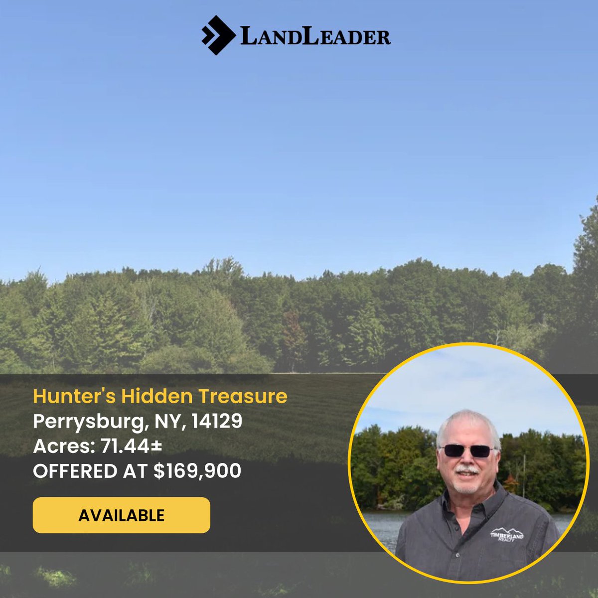 Available | Hunter's Hidden Treasure | $169,900 | 71.44± Acres | Cattaraugus County
Presented by Brian Bullard
Timberland Realty

Call us at: (716) 499-5608

Learn more: landleader.com/property/hunte…

#LandLeader #HuntingProperty #LandForHunting #DrivewayAccess #LandOwnership