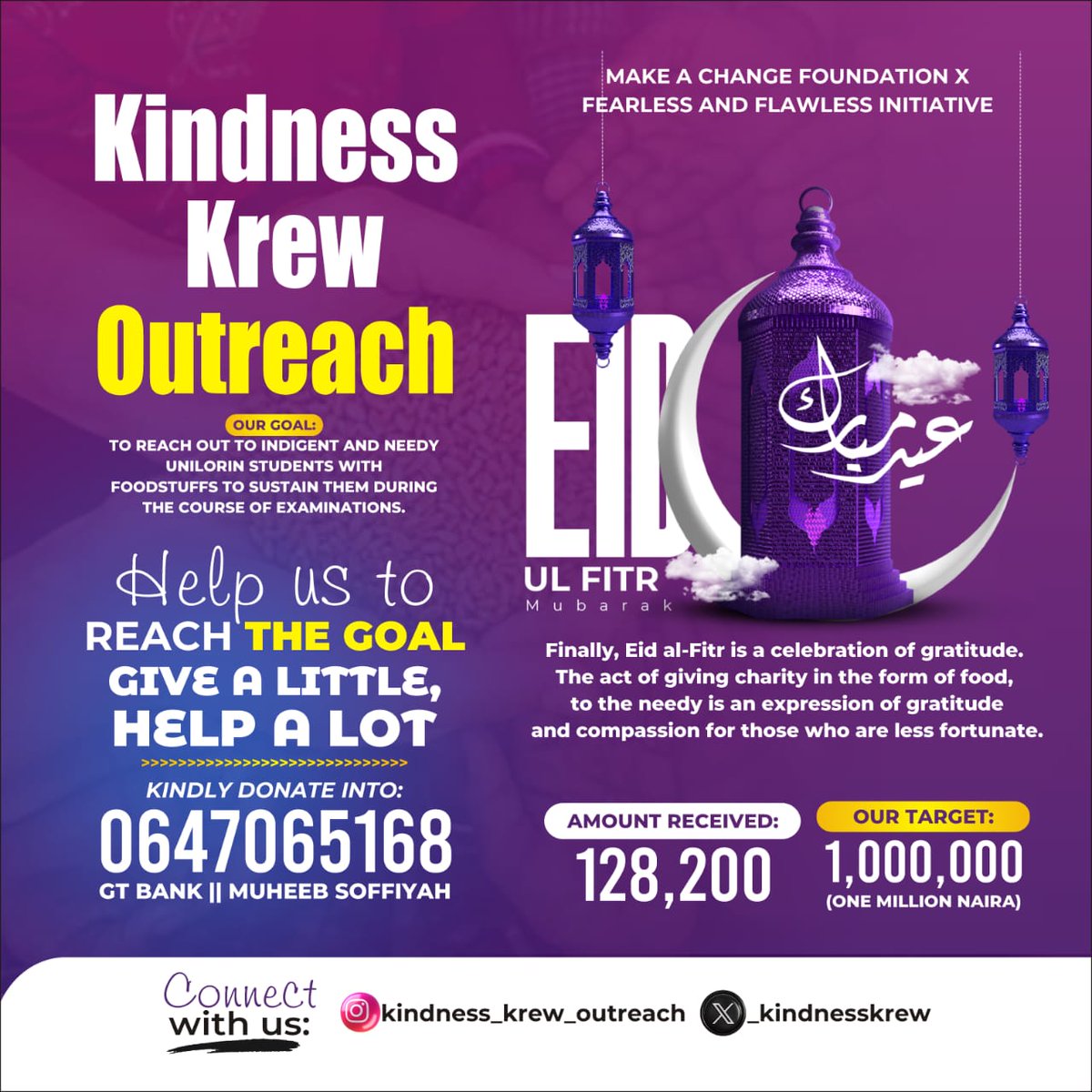 _KindnessKrew's tweet photo. Eid UL fitr Mubarak ✨😍

May the blessings of Eid fill our hearts with joy and gratitude. 
Wishing you and your loved ones a peaceful and prosperous Eid ul-Fitr from all of us at *KINDNESS KREW OUTREACH.*" https://t.co/afDbybRlok