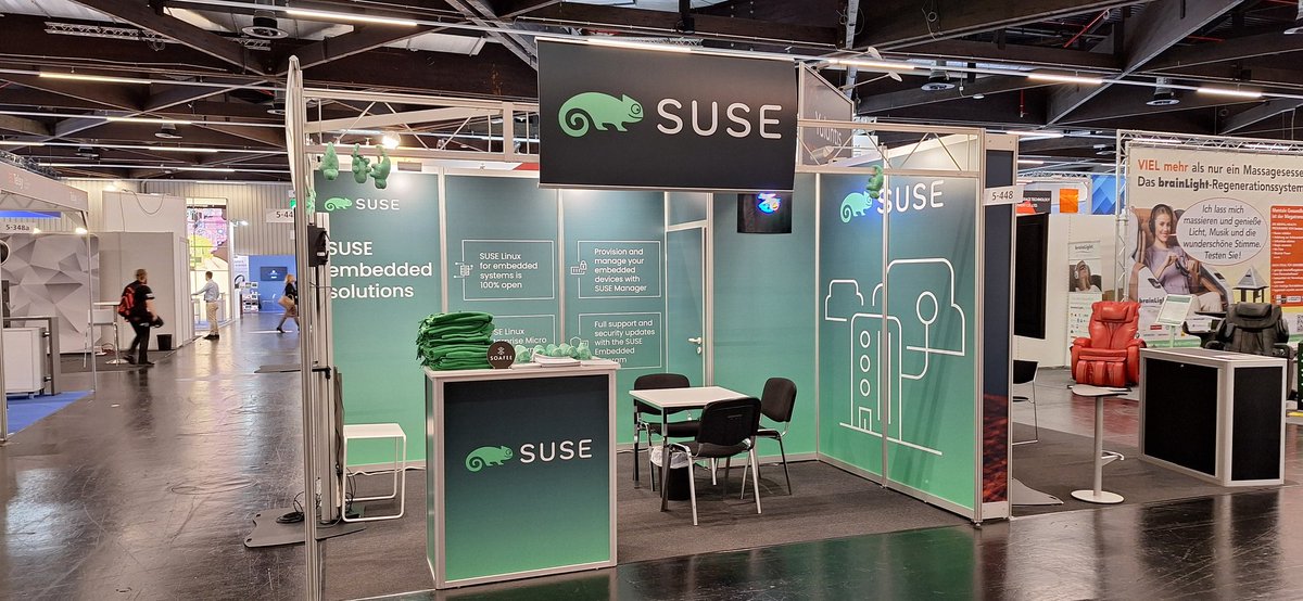 JeanettedeW's tweet photo. #EmbeddedWorld24 Come visit @SUSE  in Hall 5, booth 448 to talk with our experts about our embedded solutions! https://t.co/Dg7dHzCg2W