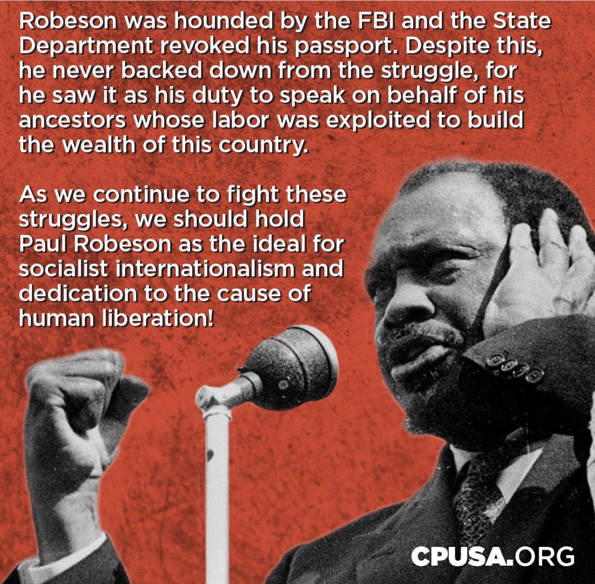 I think it's important to learn about people from different political perspectives. I learned about Paul Robeson from Stuff You Missed in History Class. @MissedinHistory