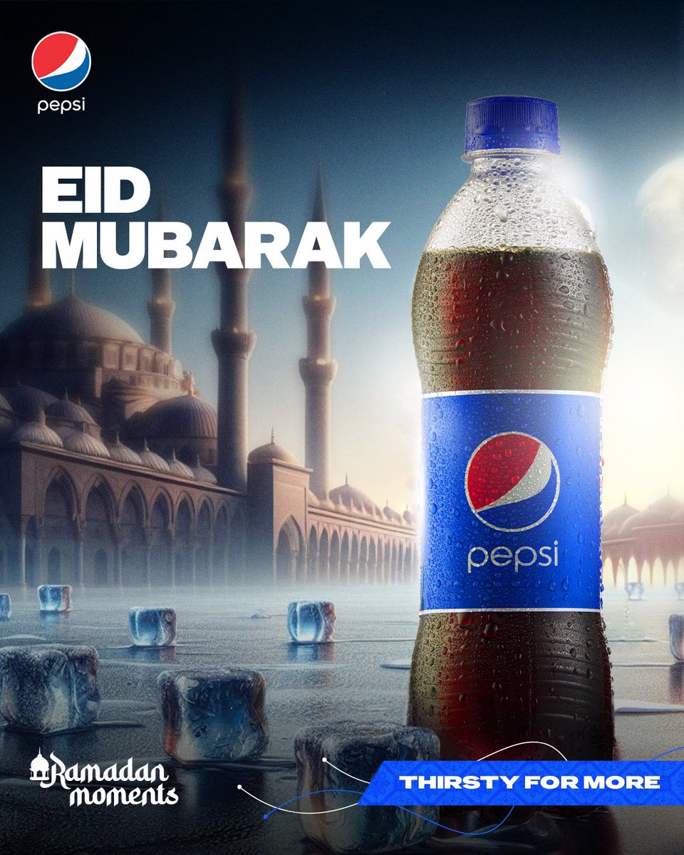 Cheers to love, laughter, and endless blessings! Add an extra spark of joy to the festivities with Pepsi. Eid Mubarak! 🌙✨ #ThirstyForMore #PepsiMoments #Ramadan