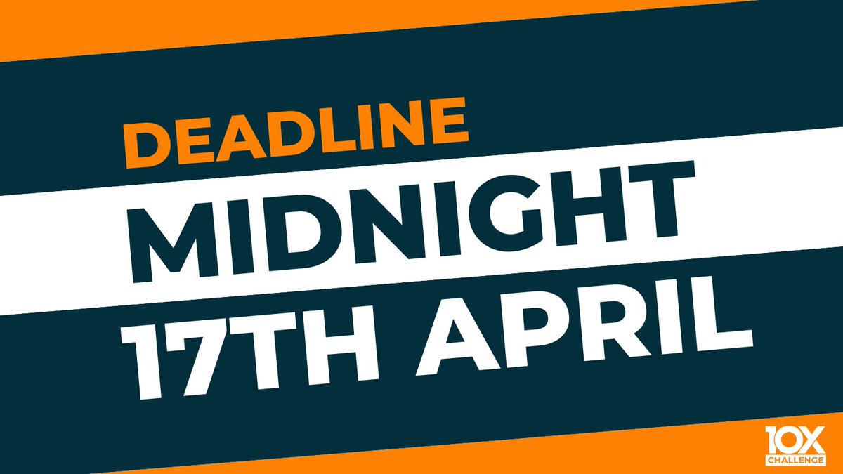 Don't forget to apply for the #10XChallenge 2024 funding by Wednesday 17th April.

You can now apply for £50-£500 funding to ensure your pupils have the fantastic opportunity to participate!

👉 10xchallenge.org.uk