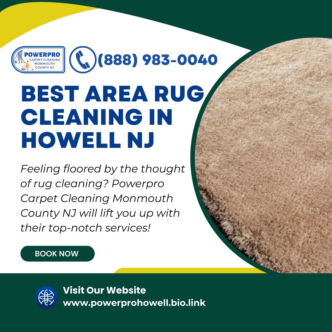 Best Area rug Cleaning in Howell NJ
g.co/kgs/yaCrHL
Feeling floored by the thought of rug cleaning? Powerpro Carpet Cleaning Monmouth County NJ will lift you up with their top-notch services!🏡✨#rugcleaning #howellnj
📞(888) 983-0040
…cleaningmonmouthcountynj.sitesgpt.com