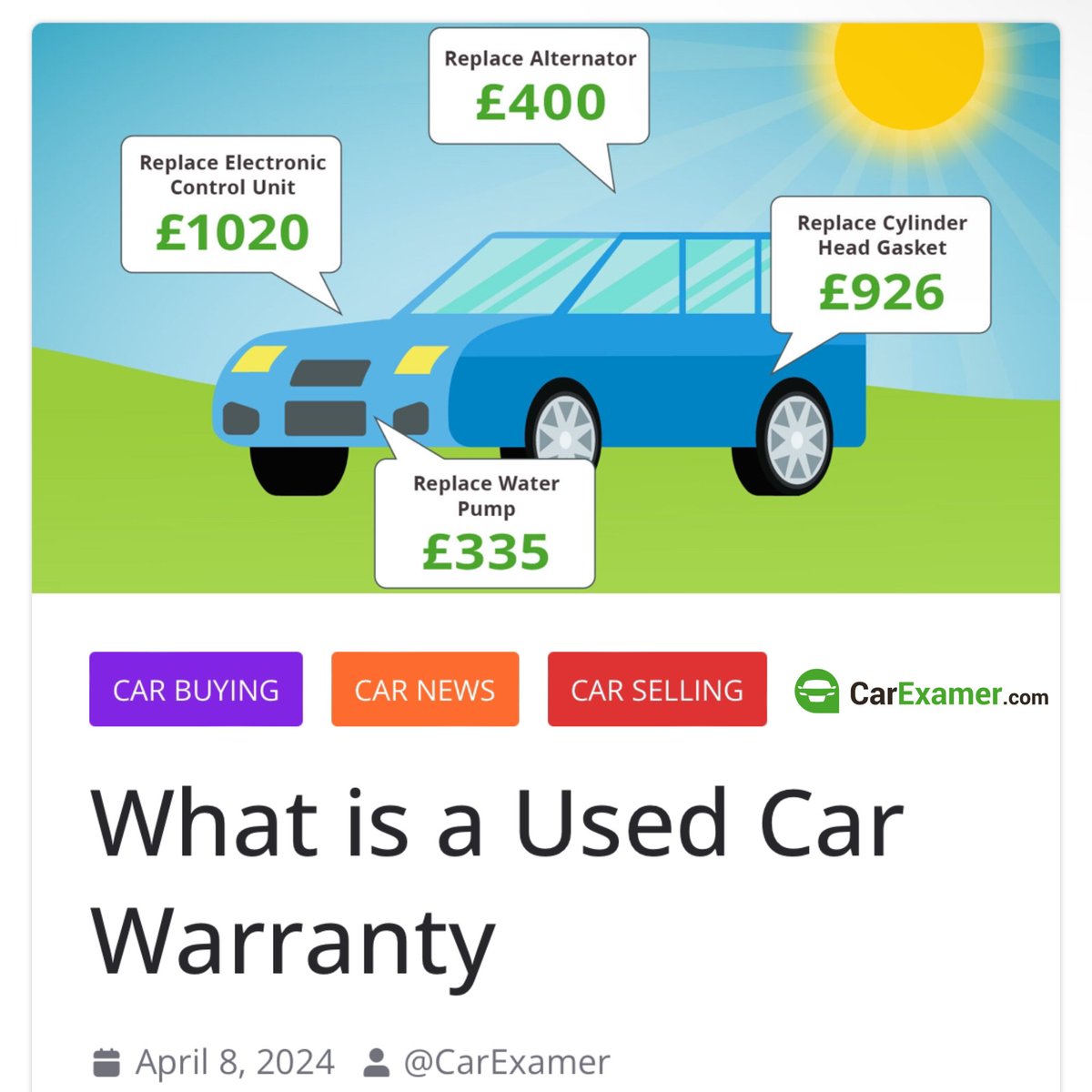 A used car warranty offers peace of mind and financial protection for buyers of pre-owned vehicles, covering the cost of certain repairs ℹ️👇

carexamer.com/blog/what-is-a…

#carwarranty #usedcar #carinspection