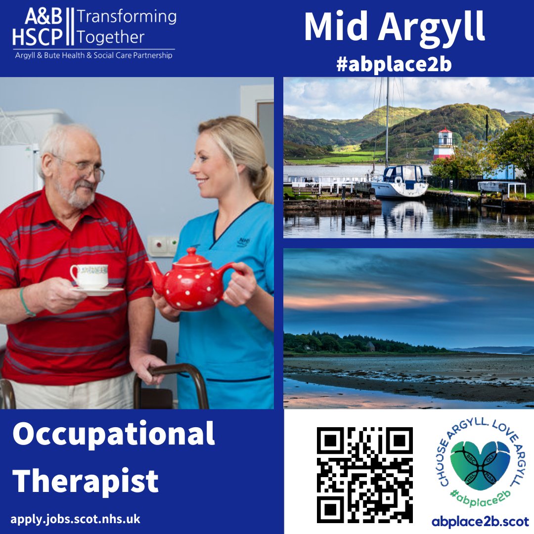 An opportunity has opened up in the Mid Argyll Occupational Therapy Team for a band 6 Occupational Therapist. We are looking for a motivated and experienced Occupational Therapist to join our integrated team.💁ℹ️➡️ow.ly/VY9m50Rbg4F