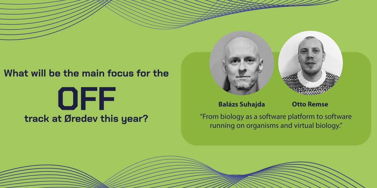 Meet the people behind the OFF track this year! Balázs and Otto are building the track, with the main focus spanning from biology as a software platform to software running on organisms and virtual biology. We look forward to this! 🙌🏼