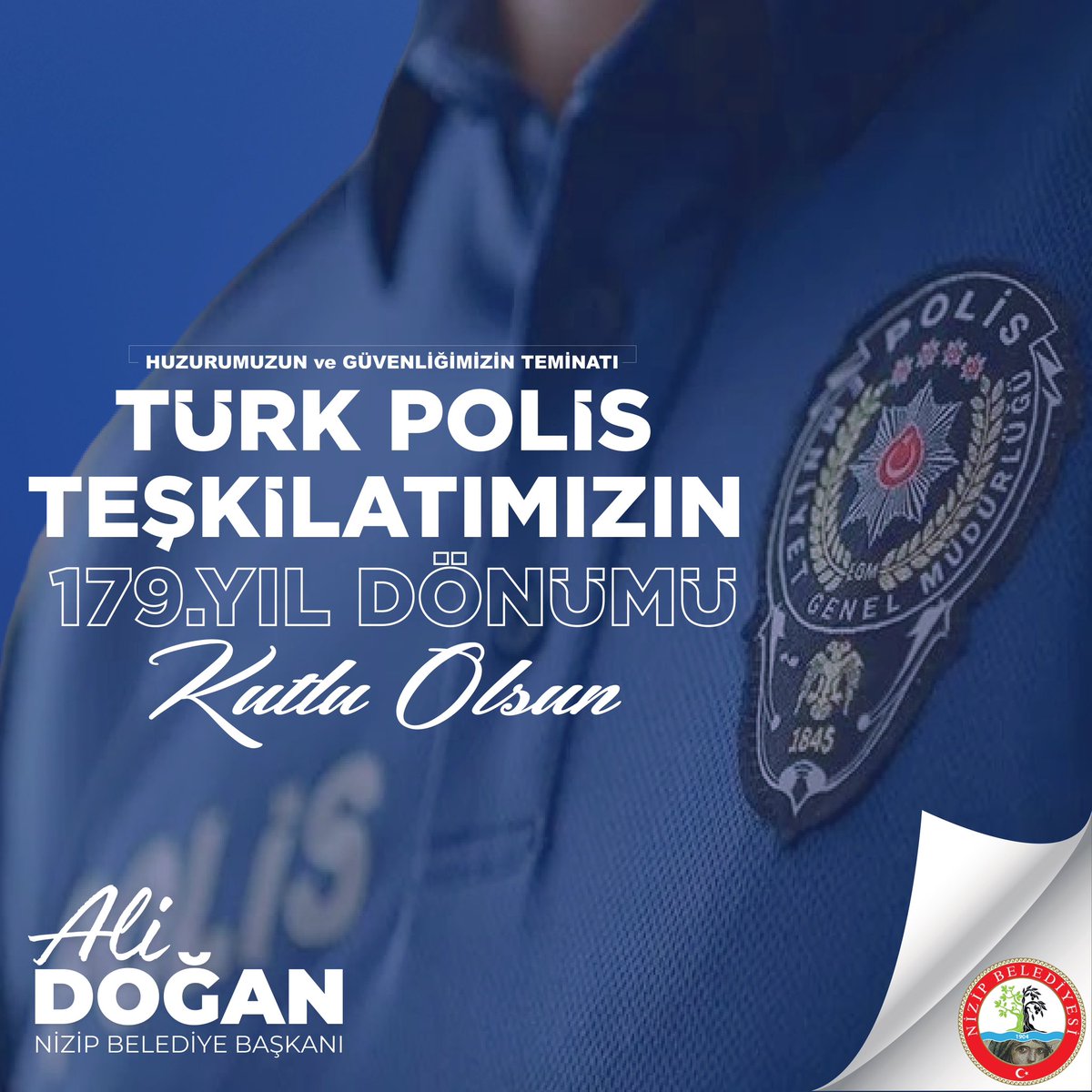 Huzurumuzun ve güvenliğimizin teminatı kahraman Türk Polis Teşkilatımızın 179’uncu kuruluş yıl dönümü kutlu olsun.❤️💙