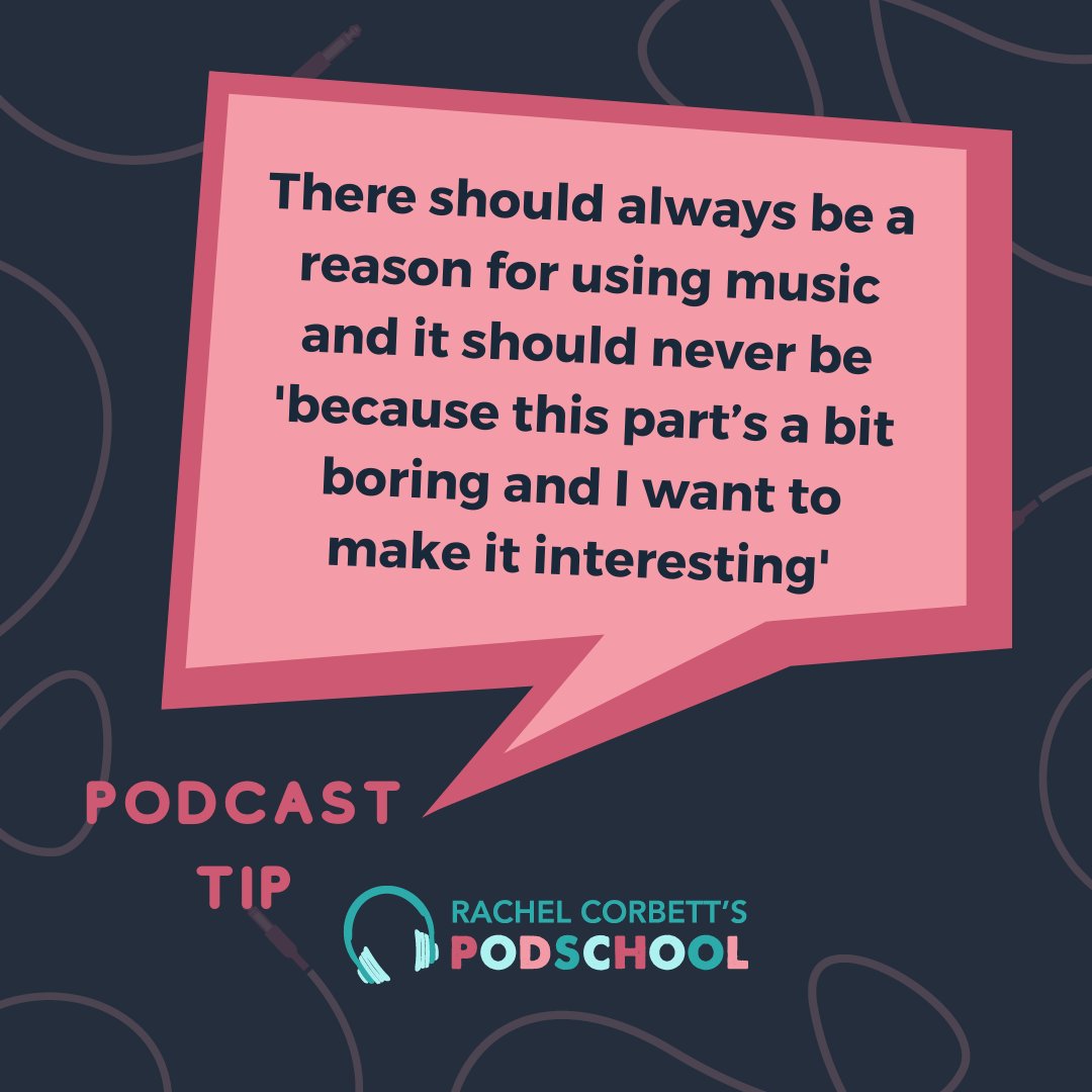 If you're using music in your podcast, it's important to only use it when necessary, and one of the places it is necessary is in your intro and outro. rachelcorbett.com.au/blog/podschool…
