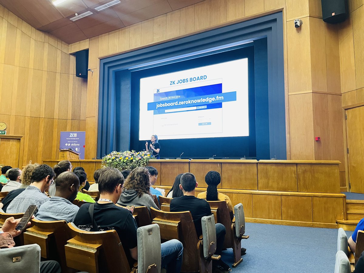 @AnnaRRose kicking off the @zeroknowledgefm #zkSummit11 at the old planetarium in Athens. Some very cool @o1labs jobs are on that jobs board.