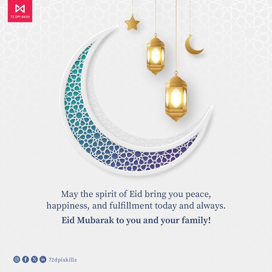72dpiconnect's tweet photo. As the holy month of Ramadan bids farewell, may your faith be renewed, your spirit be uplifted, and your soul be purified. 

Eid-ul-Fitr Mubarak! 🌙 

#EidMubarak #Eid #RenewedFaith #EidFaith #PrayerfulEid https://t.co/ssZXGCKdgJ