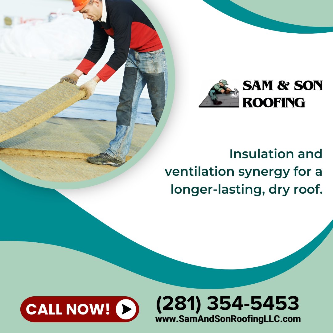Synergize insulation & ventilation in Kingwood, TX. Prevent condensation and moisture problems. Call (281) 354-5453 for expert solutions. Maximize roof longevity and building performance. A strategic approach to roofing. #RoofingSolutions #BuildingHealth