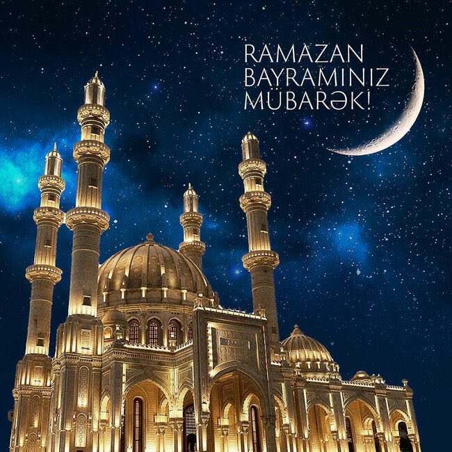 Müqəddəs Ramazan Bayramı münasibətilə sizin hər birinizi təbrik edir, tutduğunuz orucların qəbul olunmasını diləyir, sizə xoşbəxtlik, süfrələrinizə bol ruzi və bərəkət arzu edirik! Ramazan Bayramınız Mübarək!🌙 #EidAlFitr