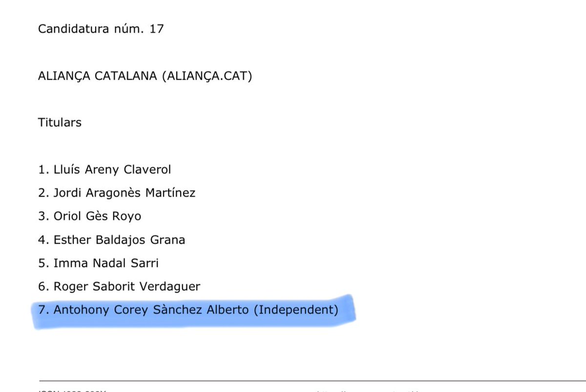 Els favors han estat degudament recompensats. Però ni tan sols en posició de sortida. I li han escrit malament el nom.