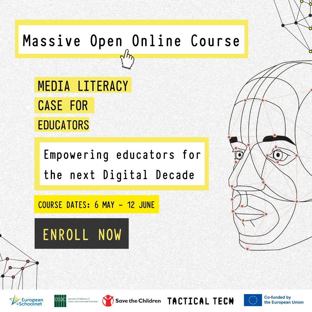 🔊Calling primary & secondary school teachers! Dive into the world of media literacy with these Open Online Course. You will gain insights into technology's impact on youth, society & education. #MediaLiteracyforEducators
📅Starting date: 6 May
📝Register: europeanschoolnetacademy.eu/courses/course…