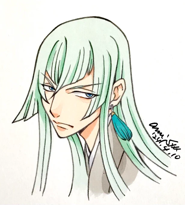 長崎へ荷物を送ったので #刀剣乱舞廻 二話目をじっくり鑑賞。ネタバレ避けますが、左文字兄弟の描写がアニメでは改まって胸にグッとくる。そして、おはぎの宴。楽描きは初めて描く江雪左文字。 柴田亜美#刀剣乱舞 