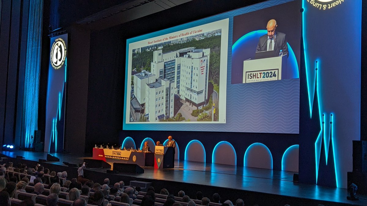 Innovation in #HeartTxp and #cardiac care under extreme duress presented by Borys Todurov of the Heart Institute of the Ministry of Health of Ukraine. #ISHLT2024