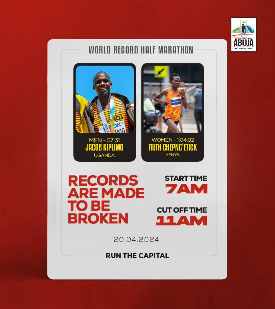 It's ten days before the Abuja International Half Marathon, the runners have their eyes on the top prizes, as well as the World Record.

Let's go to the FCT to #RunTheCapital