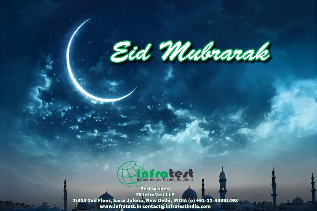 ZS_InfraTest's tweet photo. Eid Mubarak
Best Wishes,
Team ZS InfraTest LLP

#EidMubarak #EidulFitr2024  #zsinfratest #infratestindia #testingequipment #innovation #technology #india https://t.co/xcKP1pJXn7