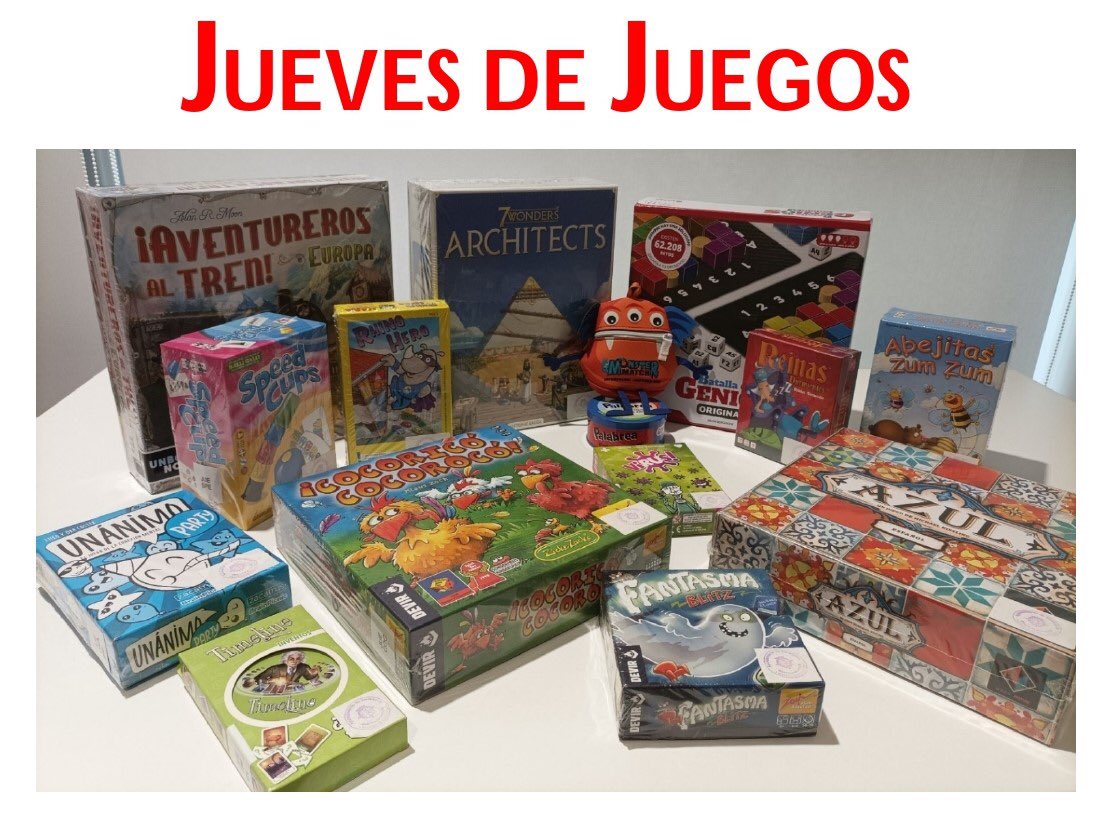 Ahora en la #BibliotecaZonaCentroVLL también tenemos juegos de mesa. El próximo 11 de Abril comenzamos los “JUEVES DE JUEGOS” ¡Apúntate y no te quedes sin plaza! Puedes venir solo o con tu familia. #redbmvalladolid #juegosdemesa #aprenderjugando #ABJ #Aprendizajebasadoenjuegos