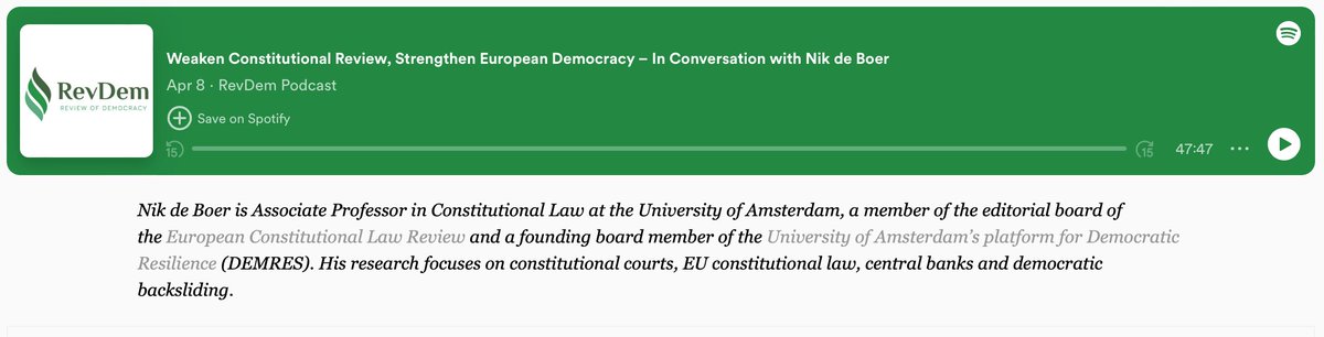 Does the case law from national constitutional courts on the EU help us understand the significance of fundamental constitutional principles for European integration? It was a great pleasure to record this @RevDem2020 podcast with @krzyzanowska_k. revdem.ceu.edu/2024/04/09/wea…