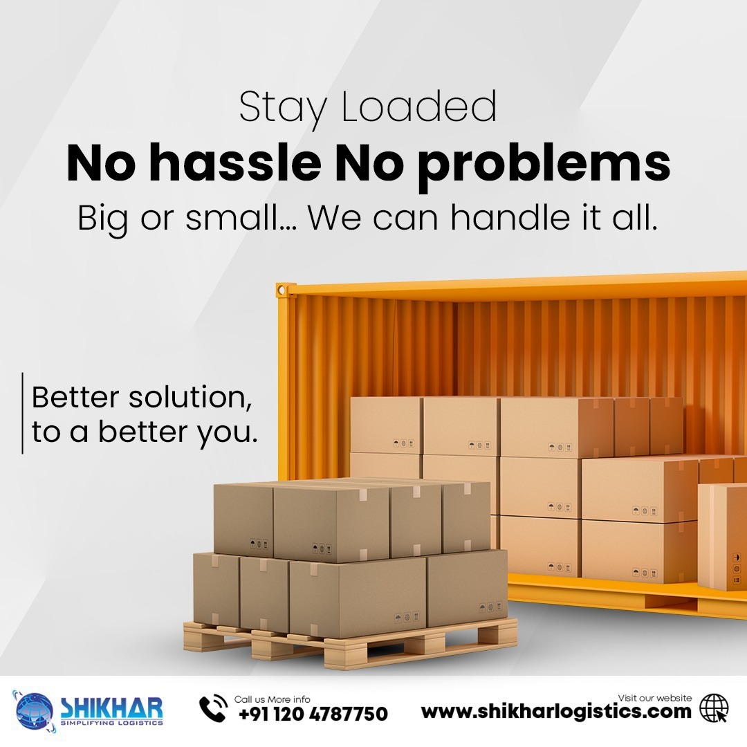 'Smooth sailing with Shikhar Logistics! No hassle, no problem. Sit back, relax, and let us handle the heavy lifting. #ShikharLogistics #NoHassleNoProblem #EffortlessJourneys #logisticscompany #Goods #transport #Cargo #CargoDelivery #SupplyChain #EfficiencyInDelivery #Warehouse