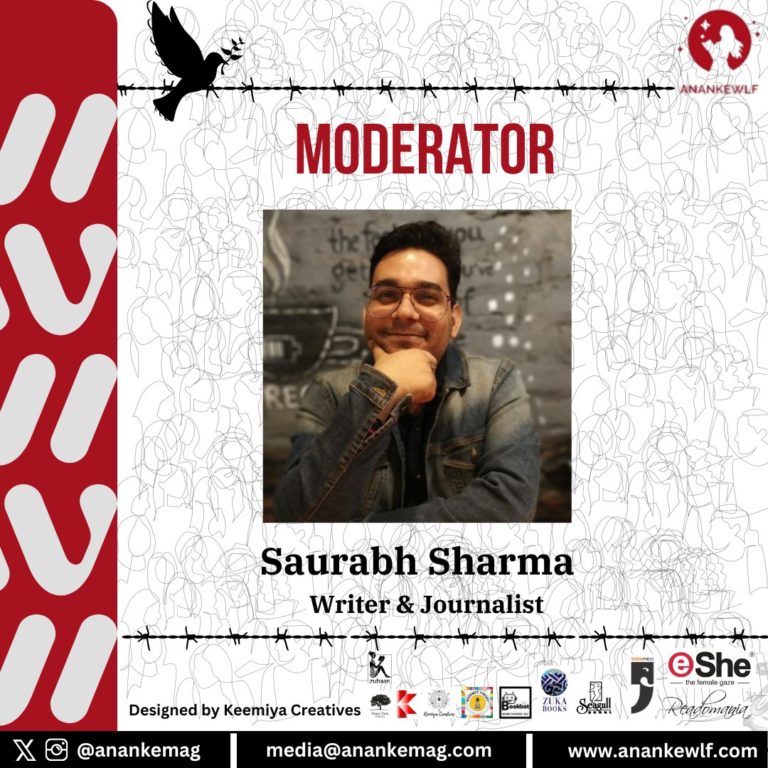 Saurabh Sharma, a Delhi-based queer writer and freelancer journalist will be joining us as a moderator at Ananke's Women in Literature Festival 2024.

#AnankeWLF #AnankeWLF2024 #VoicesforPeace #GlobalSouth #LitFest #TeamKeemiya
