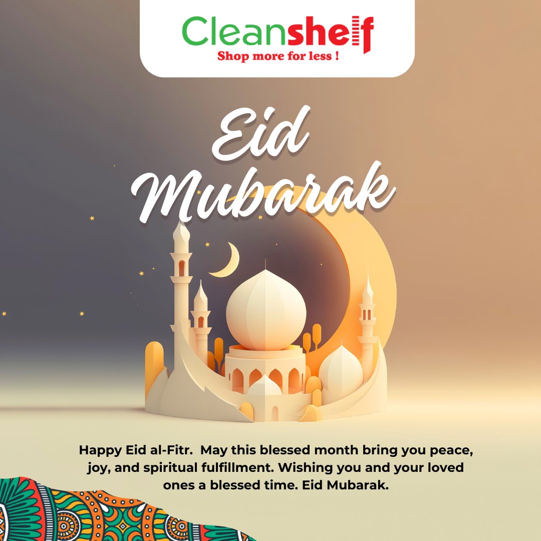 Eid Mubarak! Have a blessed day filled with joy and happiness! #CleanshelfInspiration #happyeidmubarak