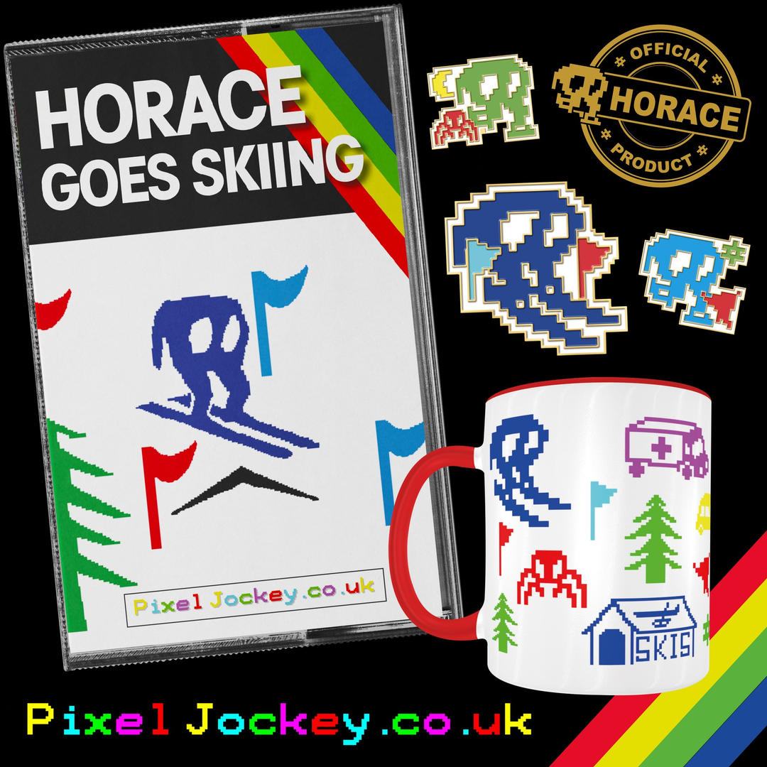 Pre-order your exclusive Horace products today! Pixel Jockey is the ONLY place you'll find official Horace collectibles - relive your ZX Spectrum days with our exclusive Boxset, Pin badges, Mugs and more! 
pixeljockey.co.uk

#retrogaming #zxspectrum #horace
