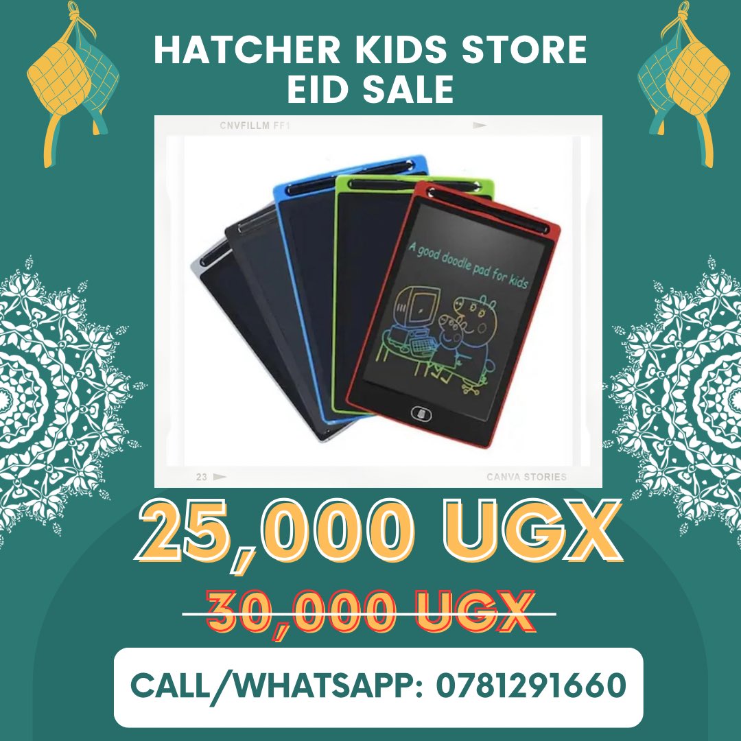 HatcherKidsUG's tweet photo. Perfect gift for Kids! These LCD writing tabs can be used as drawing board, drawing pad, sketch board, office writing board and family message board. Most importantly, it is a perfect learning toy that can give kids a great childhood. Call OR WhatsApp 0781 291 660 for delivery! https://t.co/PCMWZLQEnu