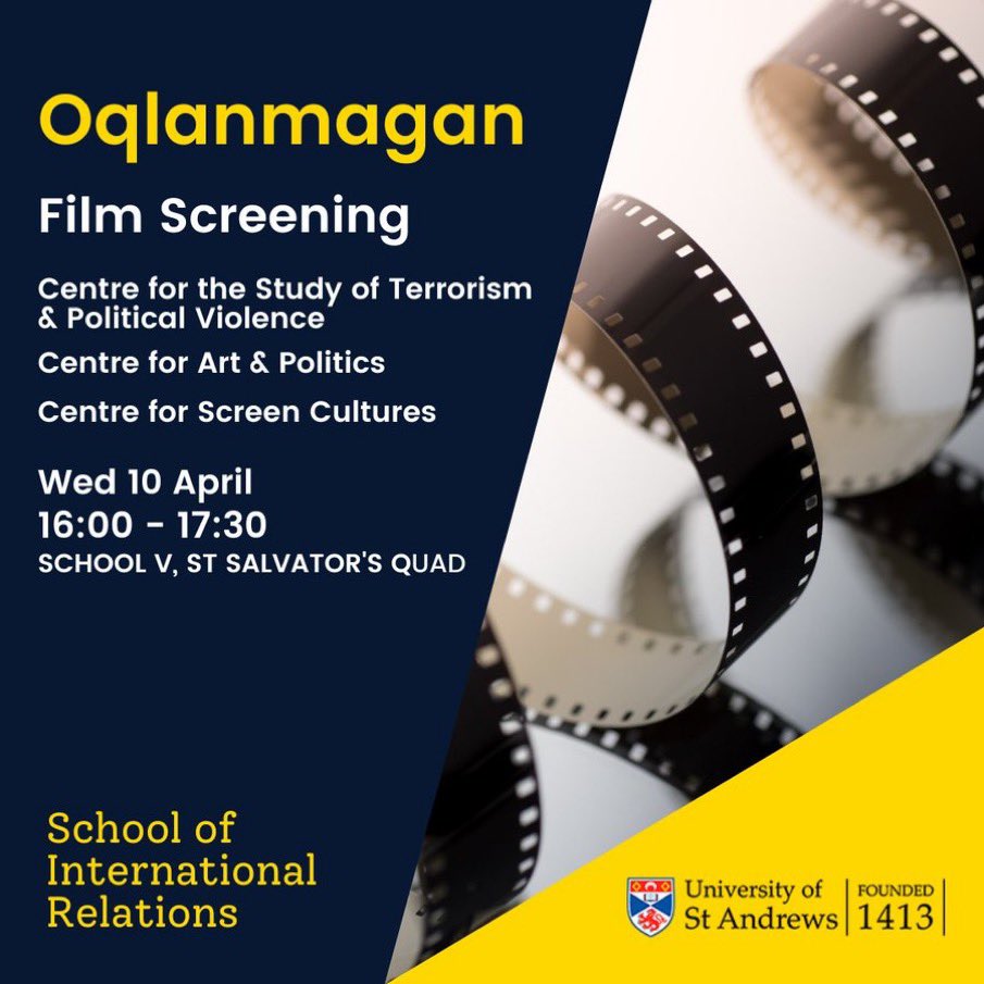 TODAY! Film screening of Oqlanmagan: The Unexonerated. Telling the powerful story of political and religious prisoners in Uzbekistan. School V, 4pm with producer Noah Tucker and Emina Umarov @CSTPV @OxusSociety @centre_screen @StAndrewsIR @univofstandrews