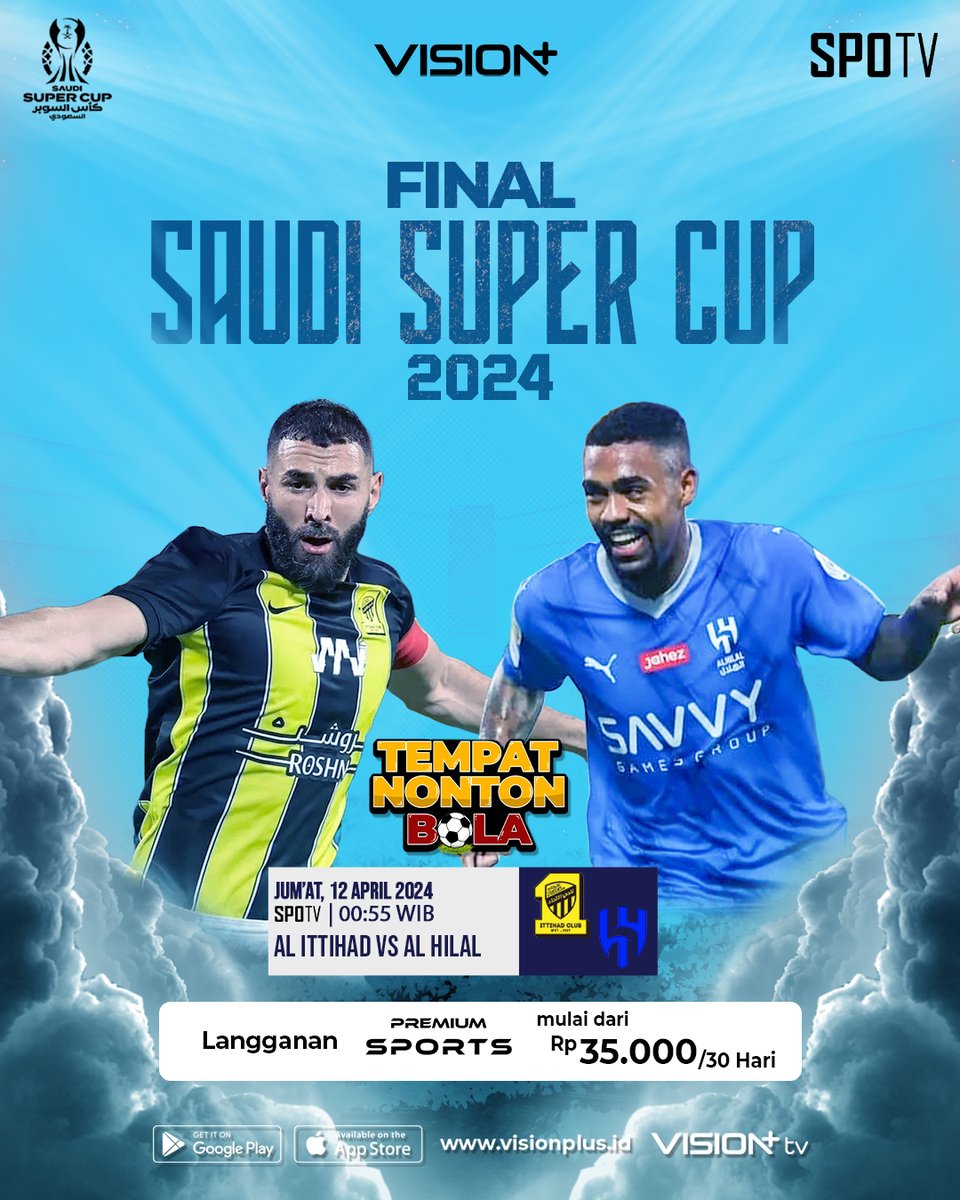 Pertarungan terakhir untuk menentukan siapa yang terbaik dalam perebutan gelar Saudi SuperCup 2024!

Saksikan FINAL Saudi Super Cup 2024 secara lebih dekat hanya dalam genggaman melalui layar gadgetmu LIVE di Vision+ dan @RCTIPlus

#SaudiSuperCup2024 #VisionPlusSports #SPOTV