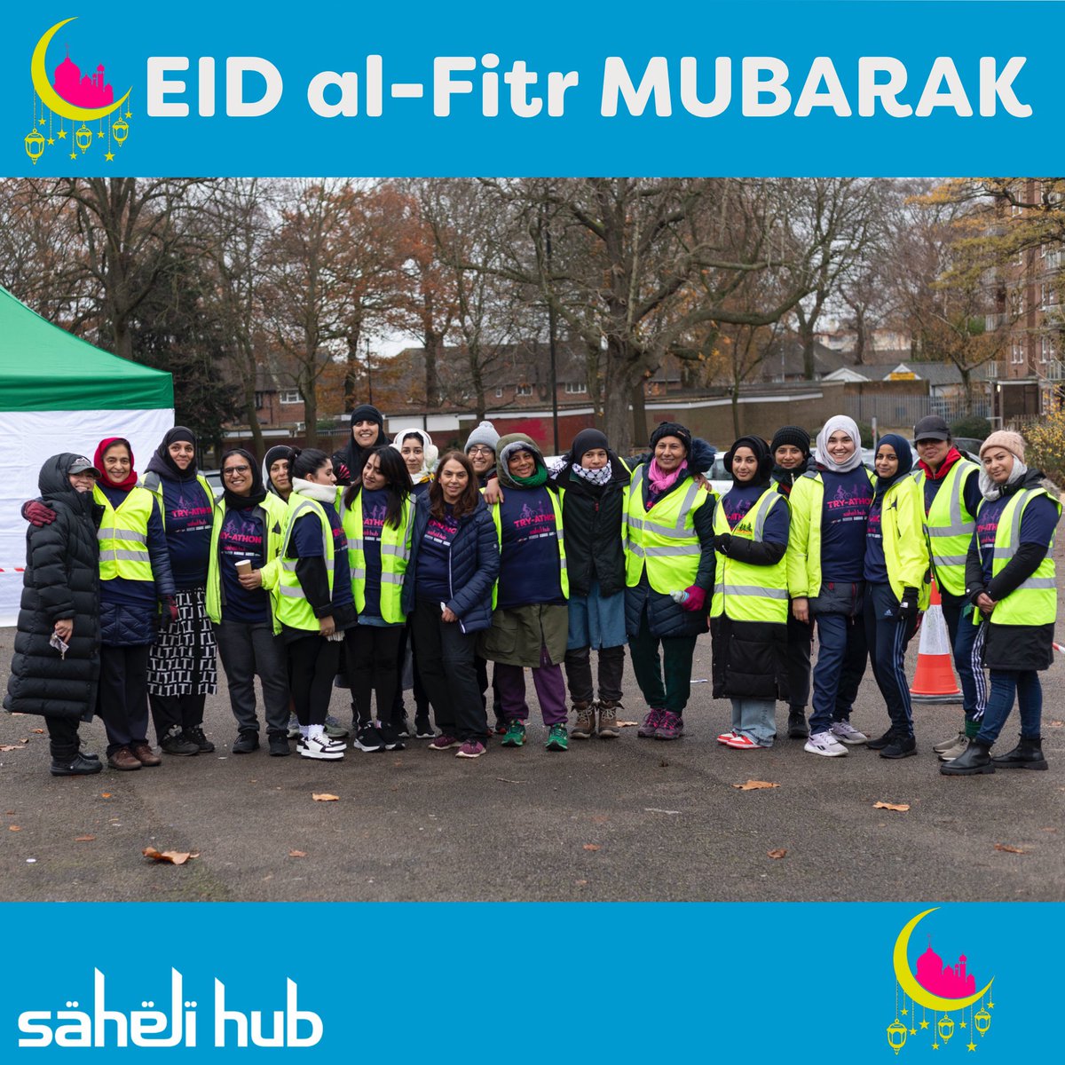 We would like to wish all those celebrating with family and friends Eid al-Fitr Mubarak. As always, we hope this year brings you the joy of community, connection, love and peace. 🌙 #teamsaheli #eidmubarak #diversecommunities #ActiveCommunities #birminghamactivities #eid #love