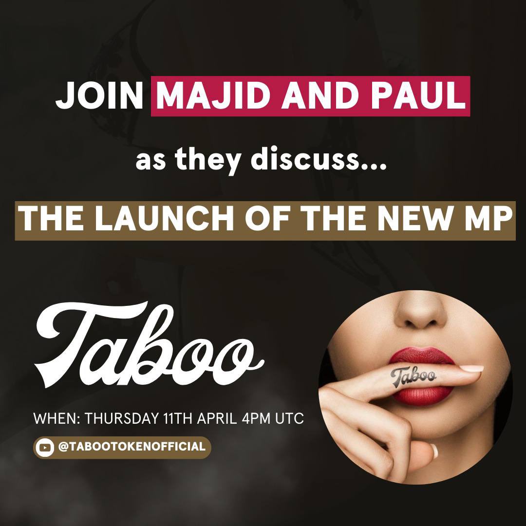 📣Upcoming $TABOO AMA🎙 What a FANTASTIC start to our 2024 year🥳 As anticipated, our Marketplace Launch is scheduled for April 12th‼️ This is just a FEW days from now⌛️ Join Majid (CMO) & Paul (COO) on $TABOO ‘s next Community Update/AMA📞 As they take a DEEP DIVE into the…