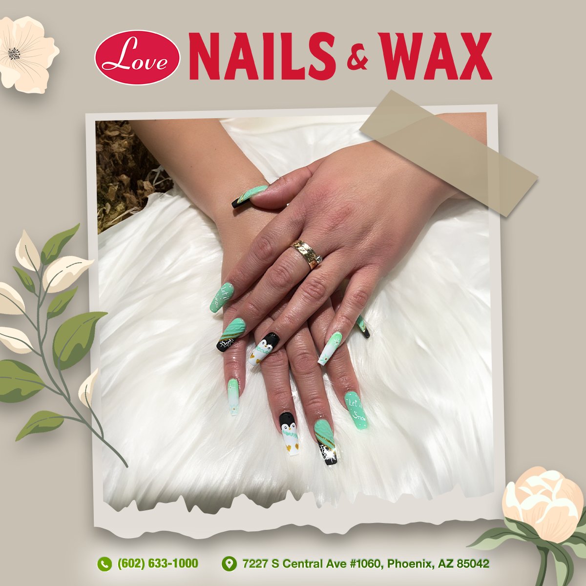 #lovenailsandwax #lovenailsandwaxphoenix #nailsalonnearme #nailnearme #naildesigns #nailsinspiration #prettynails #nails #manicure #naildesign #coffinnails #nailsoftheweek #nails2inspire #nailswag