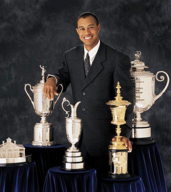 Only 5 players have ever completed the modern Career Grand Slam: Sarazen, Hogan, Player, Nicklaus, Woods. Only 2 players have ever completed it multiple times: Nicklaus and Woods (both 3 times). Only 1 player has ever held all 4 Majors at the same time: Eldrick Tiger Woods.