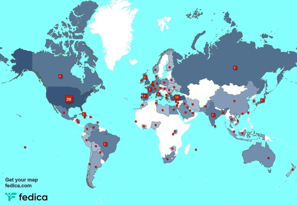 Special thank you to my 8 new followers from India, and more last week. fedica.com/!vahaphan44