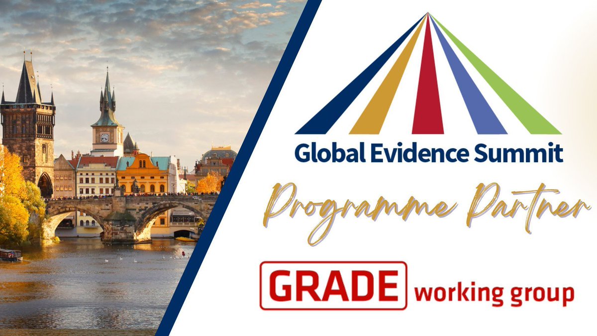 #GES2024 is delighted to introduce Programme Partner, the GRADE Working Group 🎉 @GRADE_WG is committed to the GES theme of ‘Using evidence. Improving lives’ and to contribute to the success of the summit and the overall scientific programme. buff.ly/3xhymru