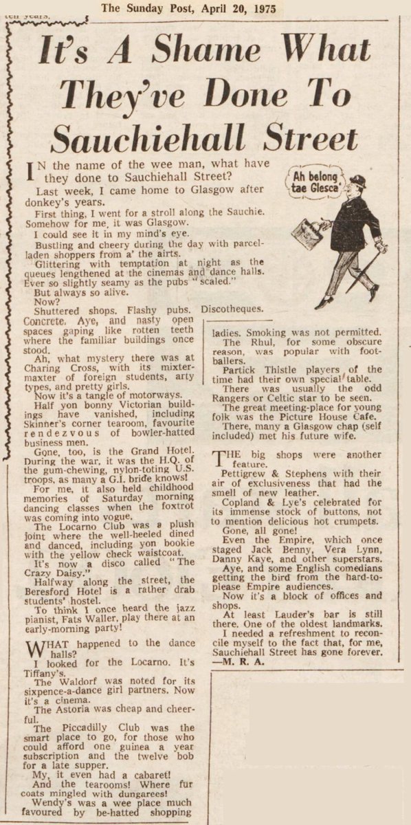 Plus ça change, plus c'est la même chose... A Sunday Post article, from April 1975, bemoaning the state of Sauchiehall Street.