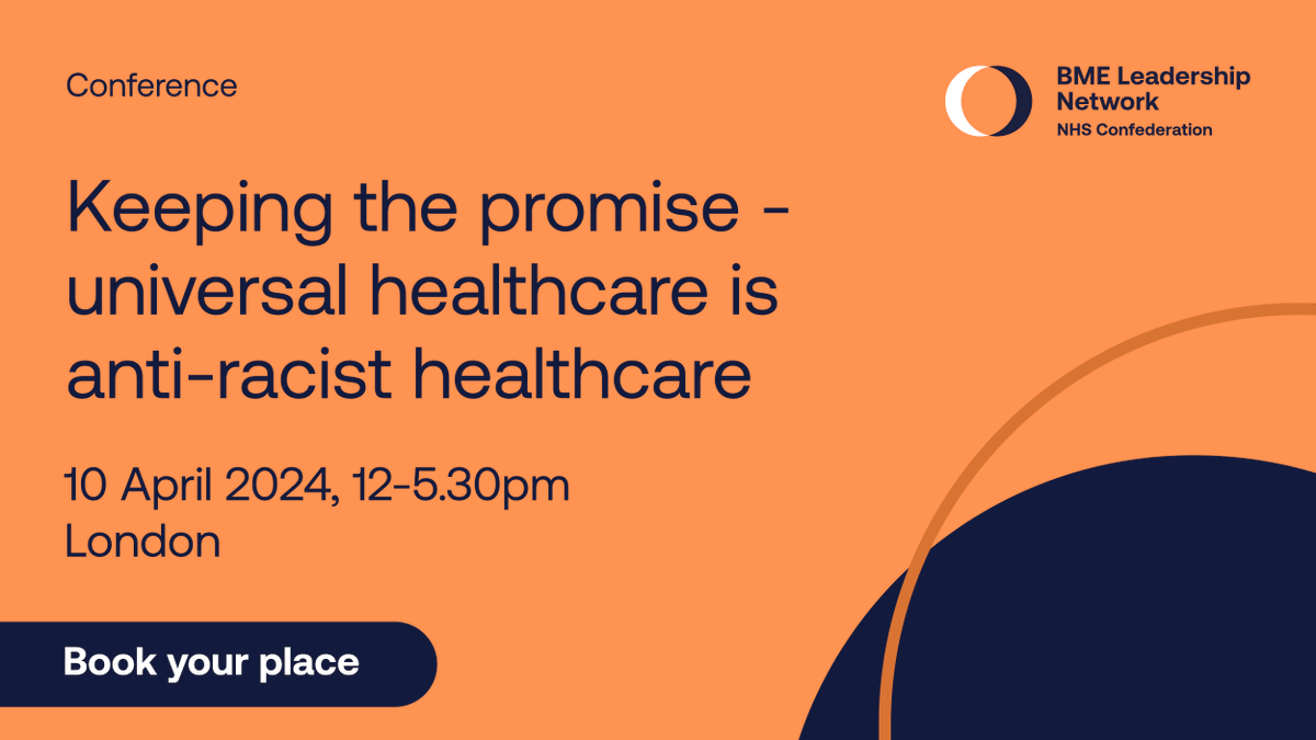 It's finally happening, our annual #BLNConf24 takes place this afternoon 'Keeping the Promise – Universal Healthcare is Anti-racist Healthcare'. Looking forward to our discussions with senior #NHS leaders and network members. Stay tuned for live updates bit.ly/3wvR7XO