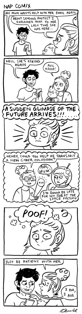 NAP COMIX! #141 Wish I had a job at the space factory... Read all the NAP COMIX episodes for free: webtoons.com/en/canvas/nap-… Give me a tip to help me continue to make comics: ko-fi.com/rachaelsmith #napcomix #autobiocomics #mumlife #catcomics #diarycomics