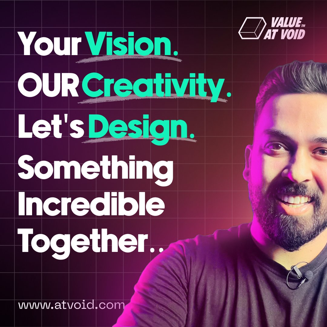 valueatvoid's tweet image. Embark on a journey where your vision meets our boundless creativity. 🎨✨ 

At Value at Void, we're not just designing, we're crafting experiences that defy expectations. Let's collaborate and create something truly extraordinary. 

#ValueatVoid #CreativeDesign #Design