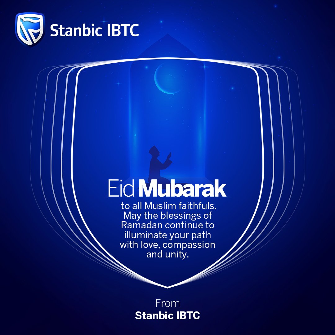 Eid Mubarak to all our Muslim customers and partners 🌙. May the spirit of the holy month inspire financial well-being and continued blessings for you and your family. #EidMubarak #StanbicIBTC