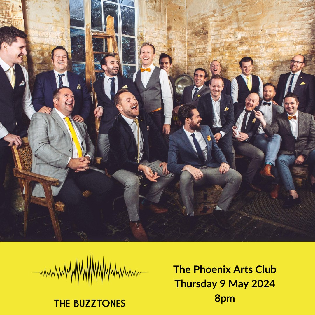 🎤 Dive into the harmonious world of The Buzztones! Join us Thursday 9 May 8pm for a night of pop-comedy magic from London’s premier A Cappella group. Tickets on sale now! bit.ly/3PUoCtW #TheBuzztones #PopComedy #LiveMusic