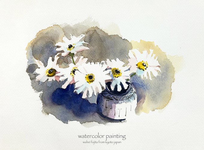 「watercolor」のTwitter画像/イラスト(新着))