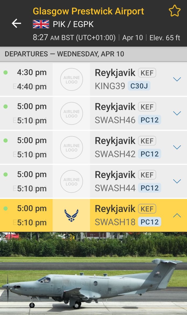 BloodyPolitics's tweet photo. Heads up #TeamPIK 🚨 ✈
C130 #KING39 PC12 SWASH flight arriving and departing🤓 https://t.co/o7q4B4ROBA