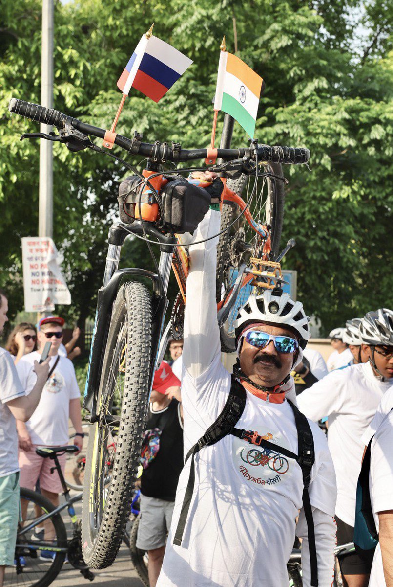 🇷🇺🚴‍♂️🇮🇳 On April 14, 2024, #Russia-#India friendship #cycling rally to mark the 77th anniversary of the bilateral #diplomatic relations and the 40th anniversary of first 🇮🇳 #cosmonaut Rakesh Sharma's spaceflight will be held in #NewDelhi.