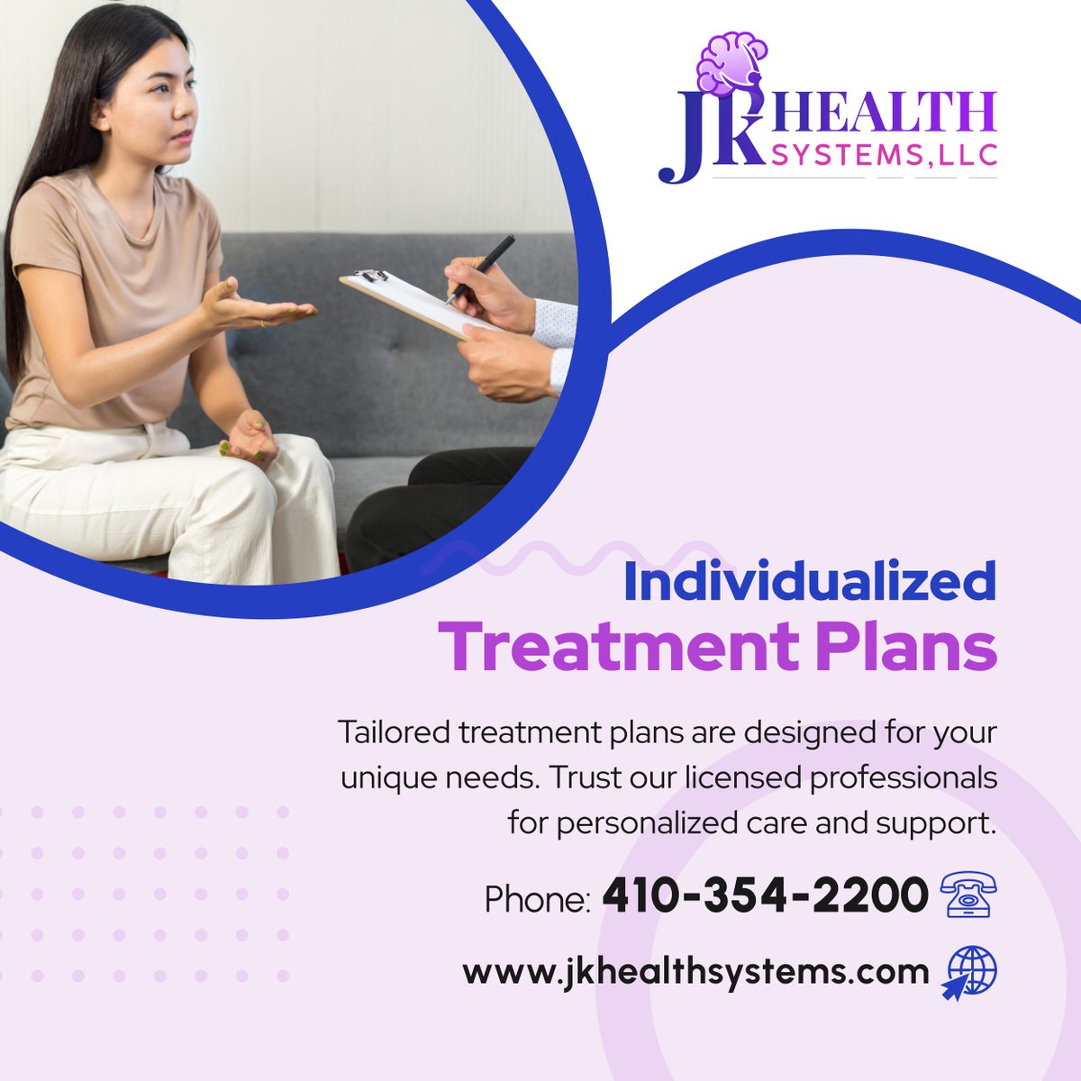 Unlock personalized care through our individualized treatment plans, crafted to meet your distinct needs. Embark on your path to well-being with us today! 

#BaltimoreMD #PersonalizedCare #MentalHealthCare #TreatmentPlans #DistinctNeeds