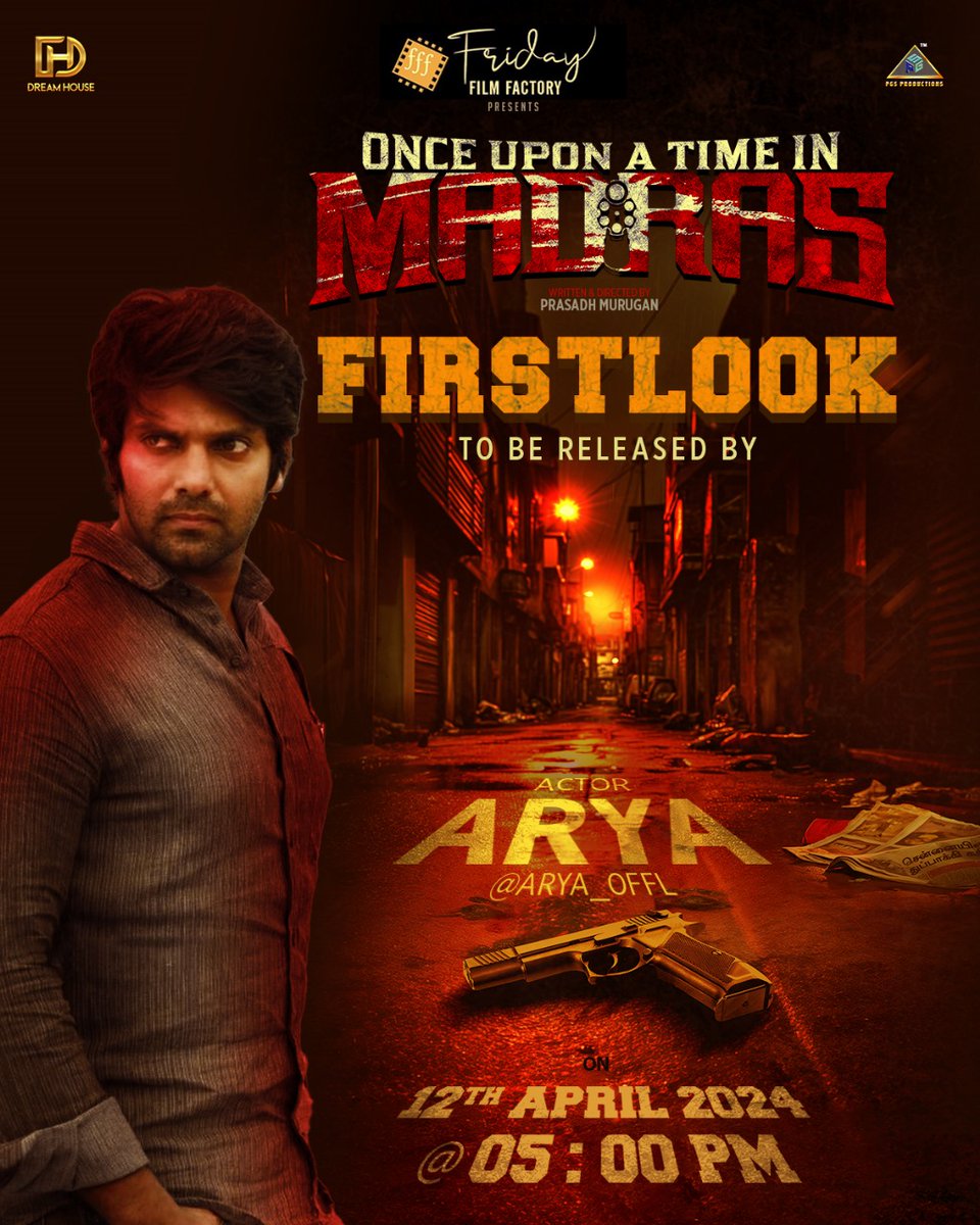 .@arya_offl is gearing up to launch the first look poster of ONCE UPON A TIME IN MADRAS! Stay tuned for updates! #OnceUponATimeInMadras @FFF_offl @bharathhere @abhiramiact @Anjalinairoffl @itspavitralaksh @MpAnand_PRO @prasadhmurugan @Haroon_FC @sanlokesh @josefranklin_jf…