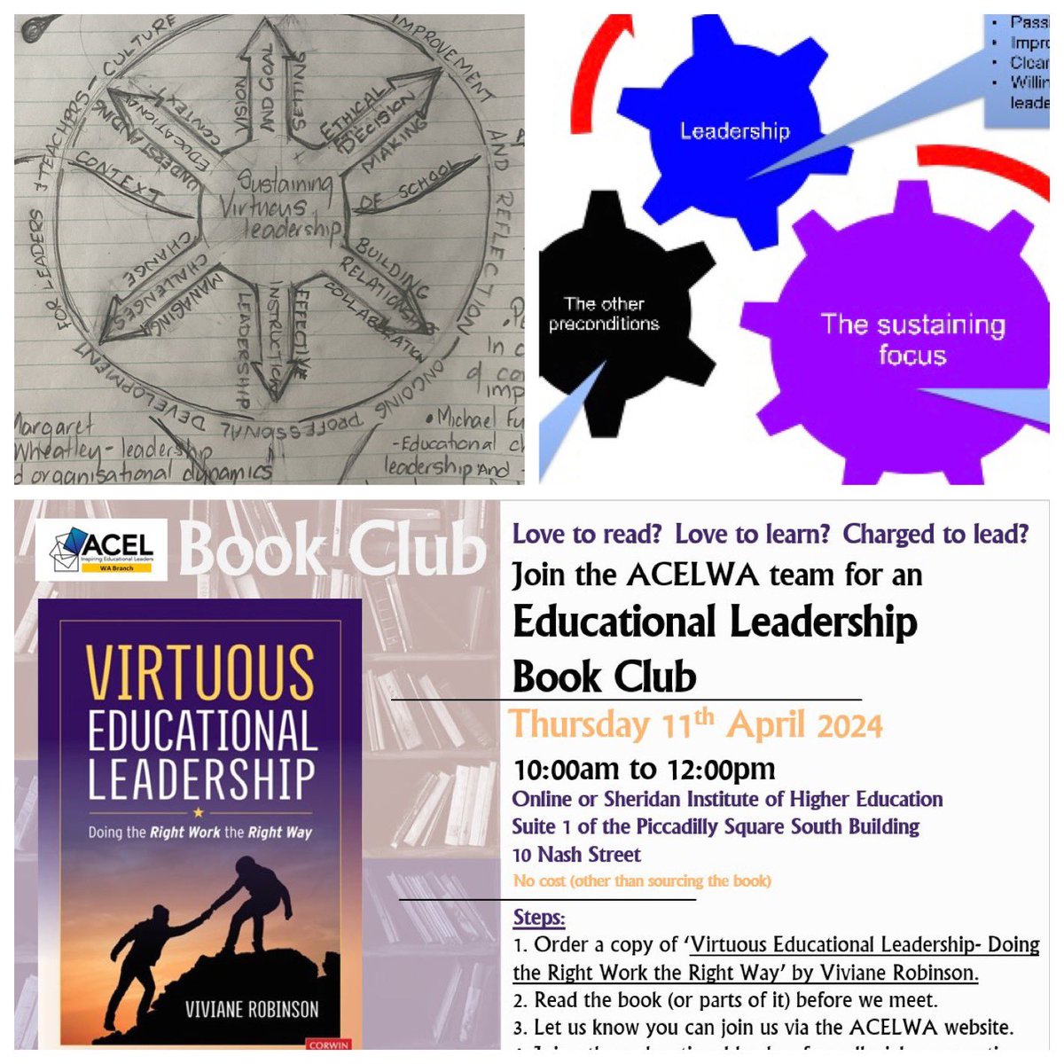 So many connections been made while reading (re reading) Virtuous Educational Leadership to various other educational writers. Really looking forward to hearing where other participants’ thinking takes them tomorrow 😊